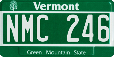 VT license plate NMC246
