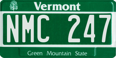 VT license plate NMC247