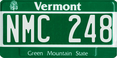 VT license plate NMC248