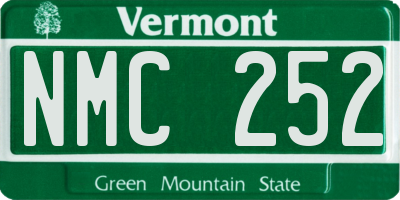VT license plate NMC252