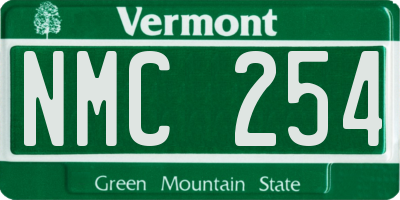 VT license plate NMC254