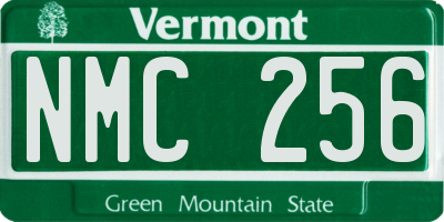 VT license plate NMC256