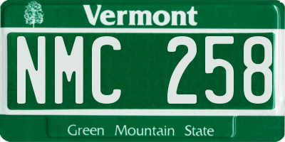 VT license plate NMC258