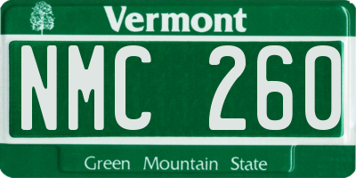 VT license plate NMC260