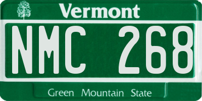 VT license plate NMC268