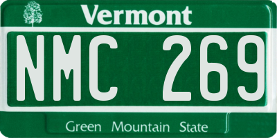 VT license plate NMC269
