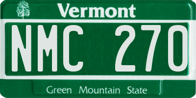 VT license plate NMC270