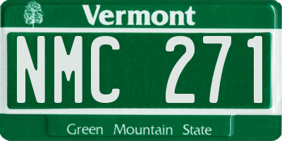 VT license plate NMC271