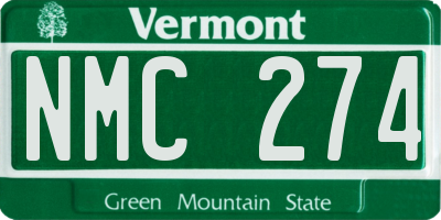 VT license plate NMC274