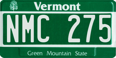 VT license plate NMC275