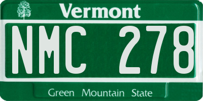 VT license plate NMC278
