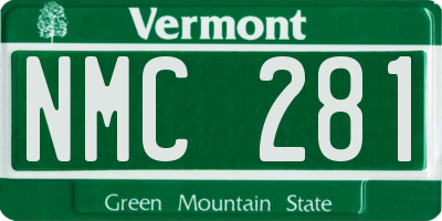 VT license plate NMC281