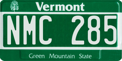 VT license plate NMC285