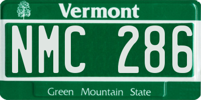 VT license plate NMC286