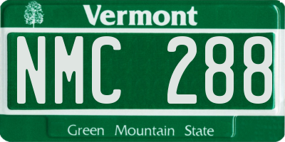VT license plate NMC288