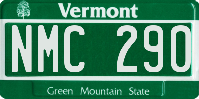 VT license plate NMC290