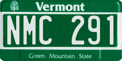 VT license plate NMC291