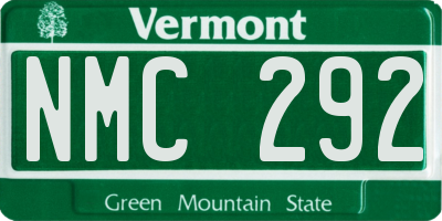 VT license plate NMC292