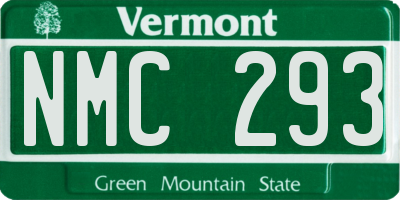 VT license plate NMC293