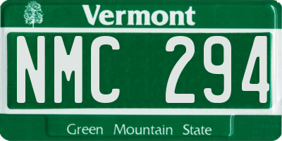 VT license plate NMC294