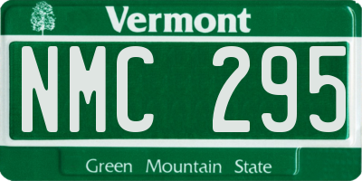 VT license plate NMC295