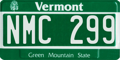 VT license plate NMC299