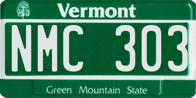 VT license plate NMC303