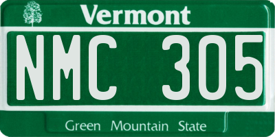 VT license plate NMC305