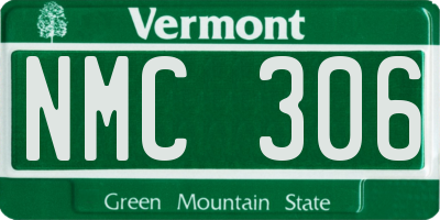VT license plate NMC306