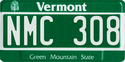 VT license plate NMC308