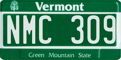 VT license plate NMC309