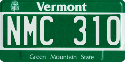 VT license plate NMC310