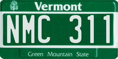 VT license plate NMC311