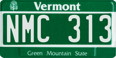 VT license plate NMC313