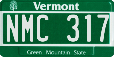 VT license plate NMC317
