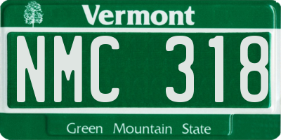VT license plate NMC318