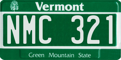 VT license plate NMC321