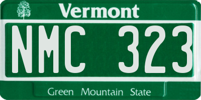 VT license plate NMC323