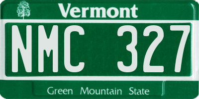 VT license plate NMC327