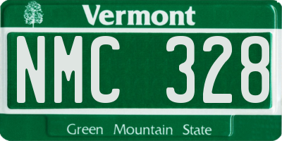 VT license plate NMC328