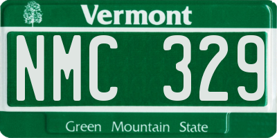 VT license plate NMC329