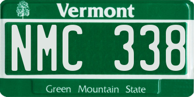 VT license plate NMC338