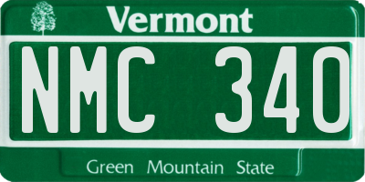 VT license plate NMC340
