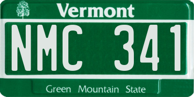 VT license plate NMC341