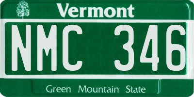 VT license plate NMC346