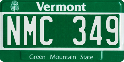 VT license plate NMC349