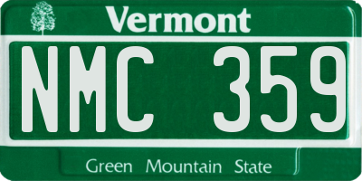 VT license plate NMC359
