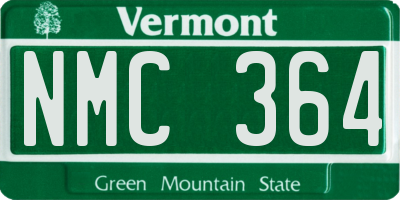 VT license plate NMC364
