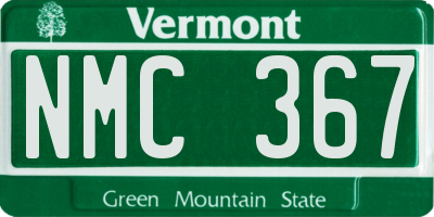 VT license plate NMC367
