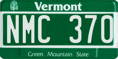 VT license plate NMC370